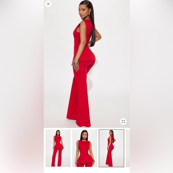 The Ava Peplum Pant Set - Red brand new with tags never worn - Picture 2 of 2